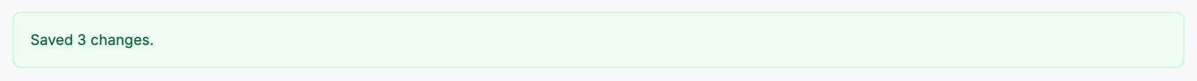 A green confirmation reading Saved 3 changes.